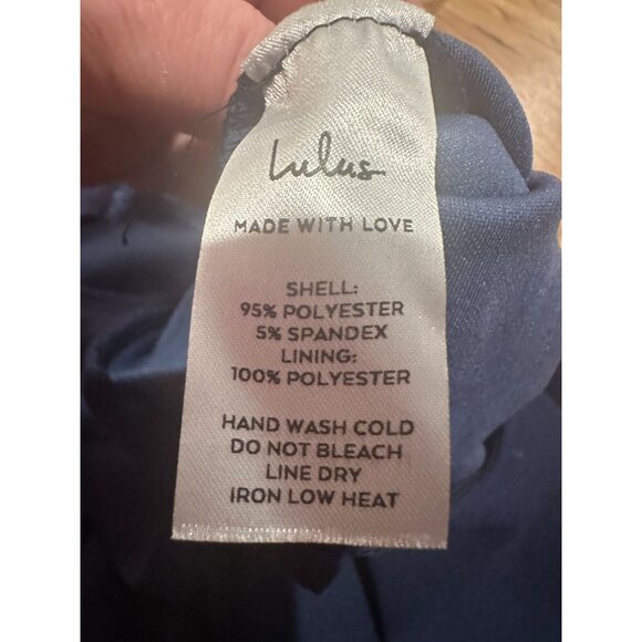 Lulus Navy Blue “Thinking Out Loud” Criss‑Cross Back Jumpsuit – Size M – New Wit - Picture 6 of 10